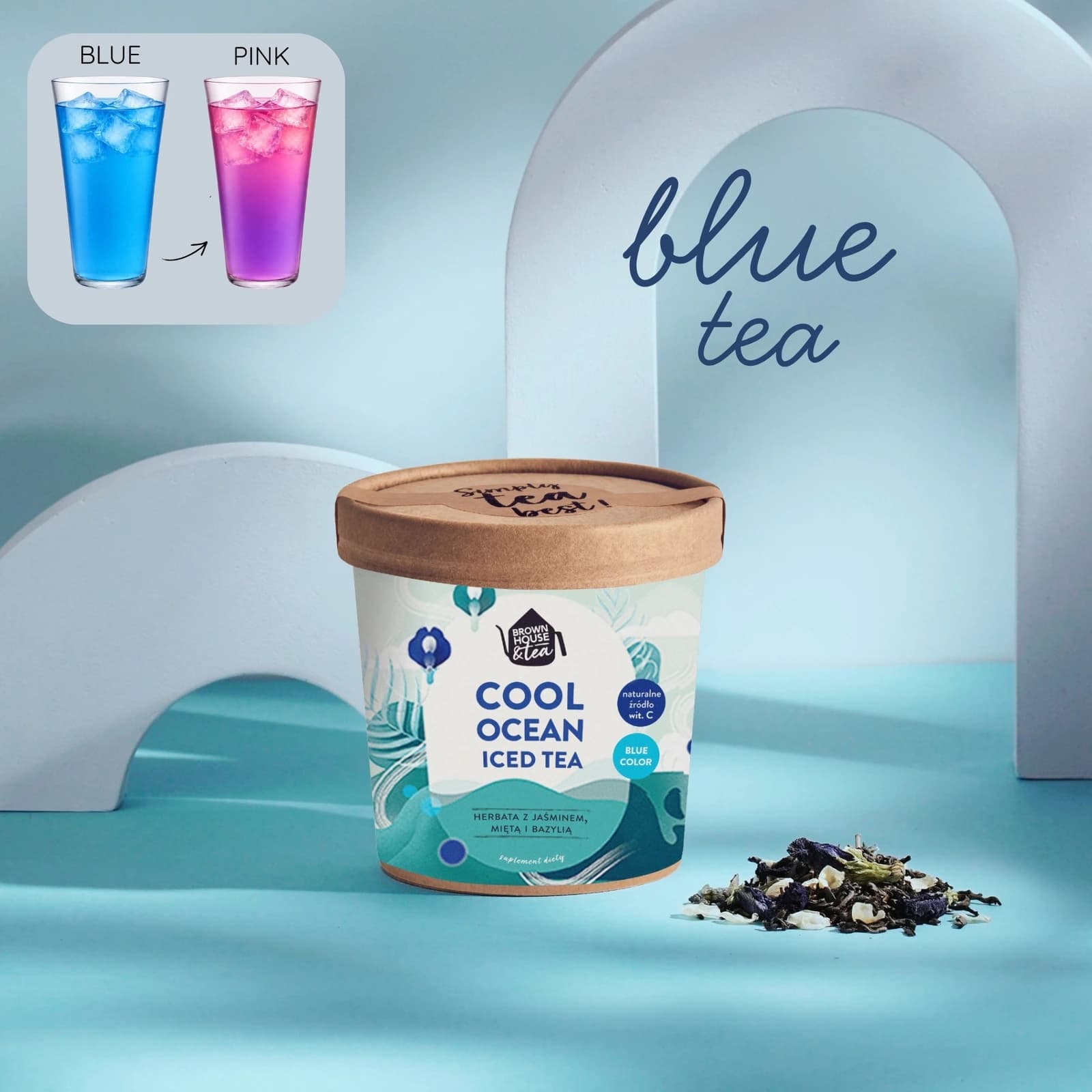 COOL OCEAN ICED TEA - niebieska herbata na zimno – zdjęcie 1