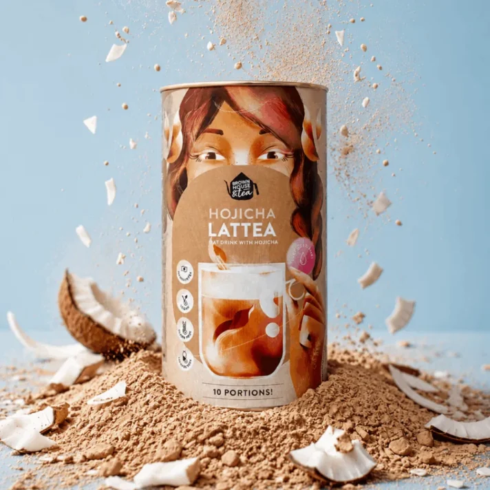 Hojicha Lattea – owsiane hojicha latte instant – Puszka 240g