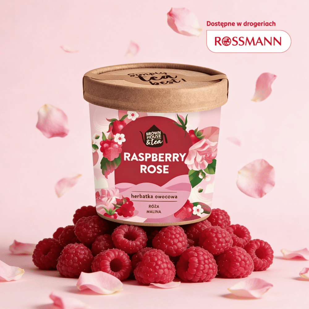 RASPBERRY ROSE – herbatka owocowa o smaku malinowo-różanym - Kubek 60g