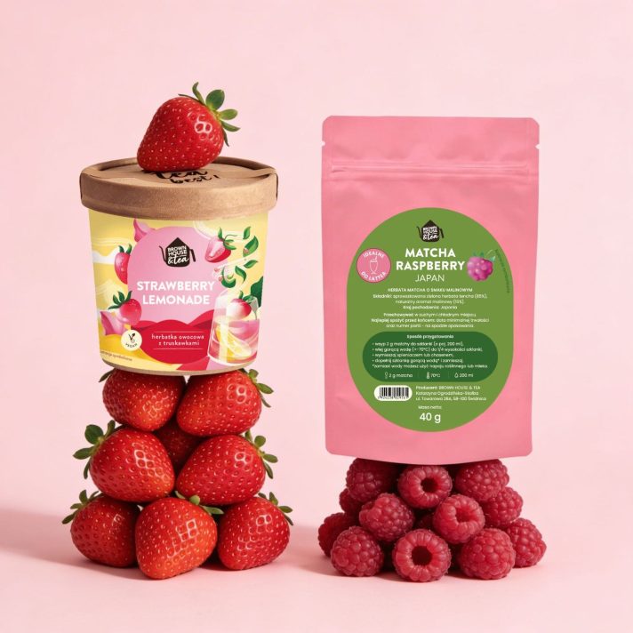 Zestaw: MATCHA RASPBERRY + herbatka STRAWBERRY LEMONADE