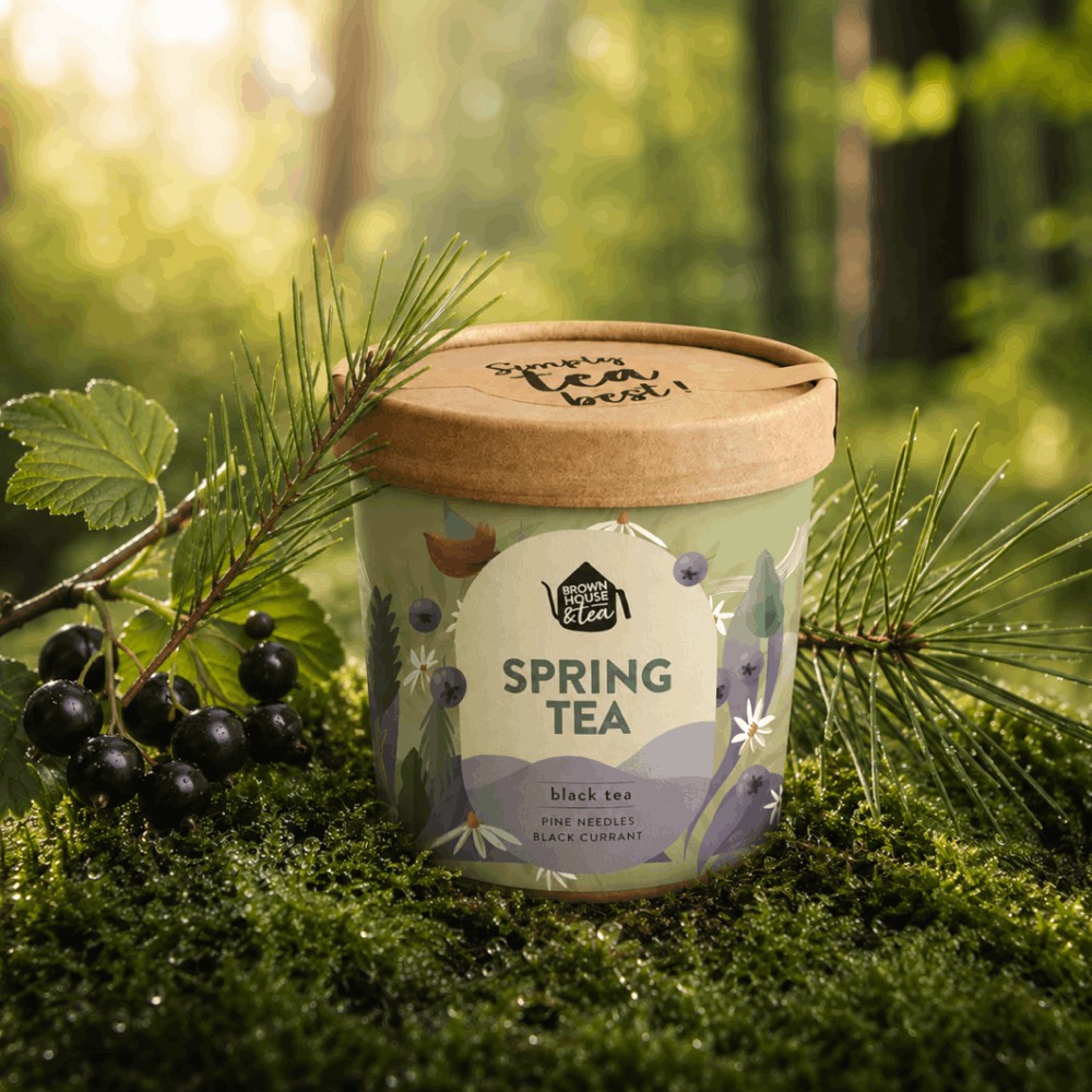 Spring tea - czarna herbata z igłami sosny i porzeczką - Kubek 45g
